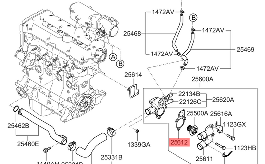 Hyundai Excel Outer Thermostat Housing Gasket - image 2