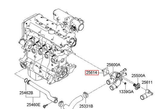 Hyundai Excel Inner Thermostat Gasket - image 2
