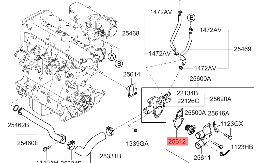 Hyundai Excel Outer Thermostat Housing Gasket - image 2