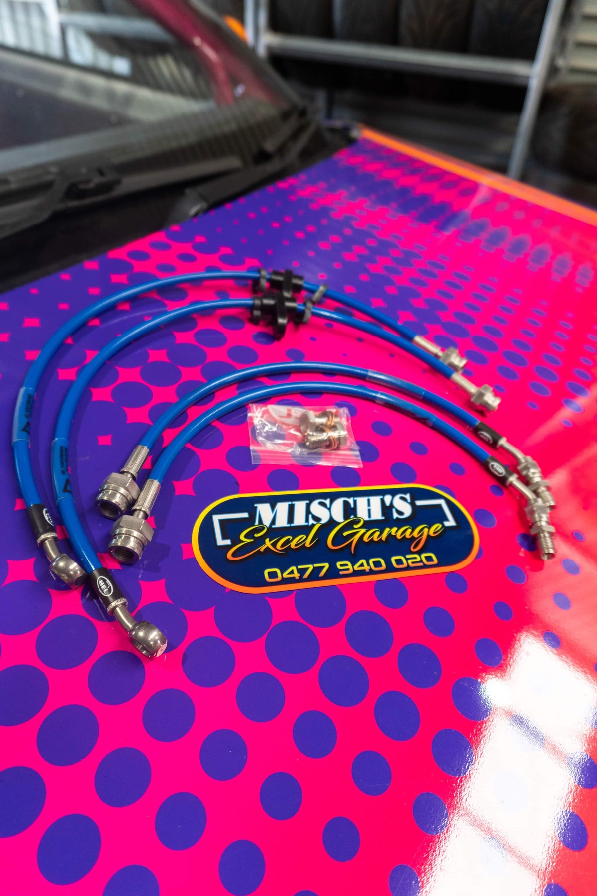 Hyundai Excel Braided Brake Line Kit - image 1