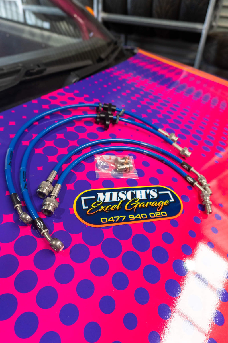 BRAIDED BRAKE LINE KIT - HYUNDAI EXCEL – Excel Garage