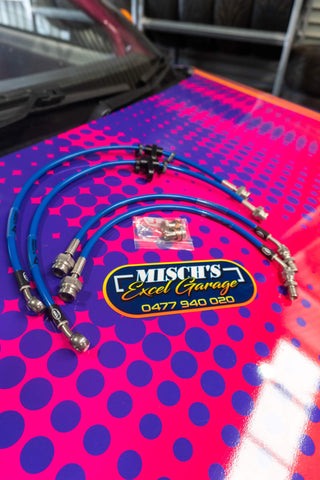 BRAIDED BRAKE LINE KIT - HYUNDAI EXCEL